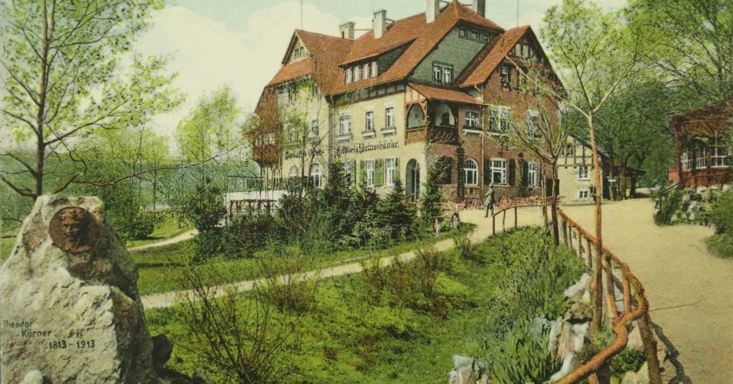 Körnerstein in Lockwitz vor Donaths Kelterei 1913
