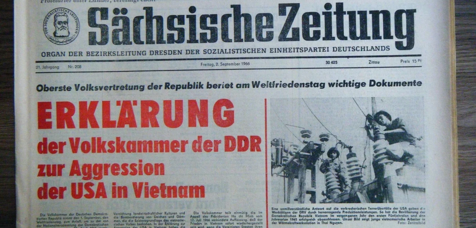 Cover 1966 Archiv der Sächsischen Zeitung in Dresden